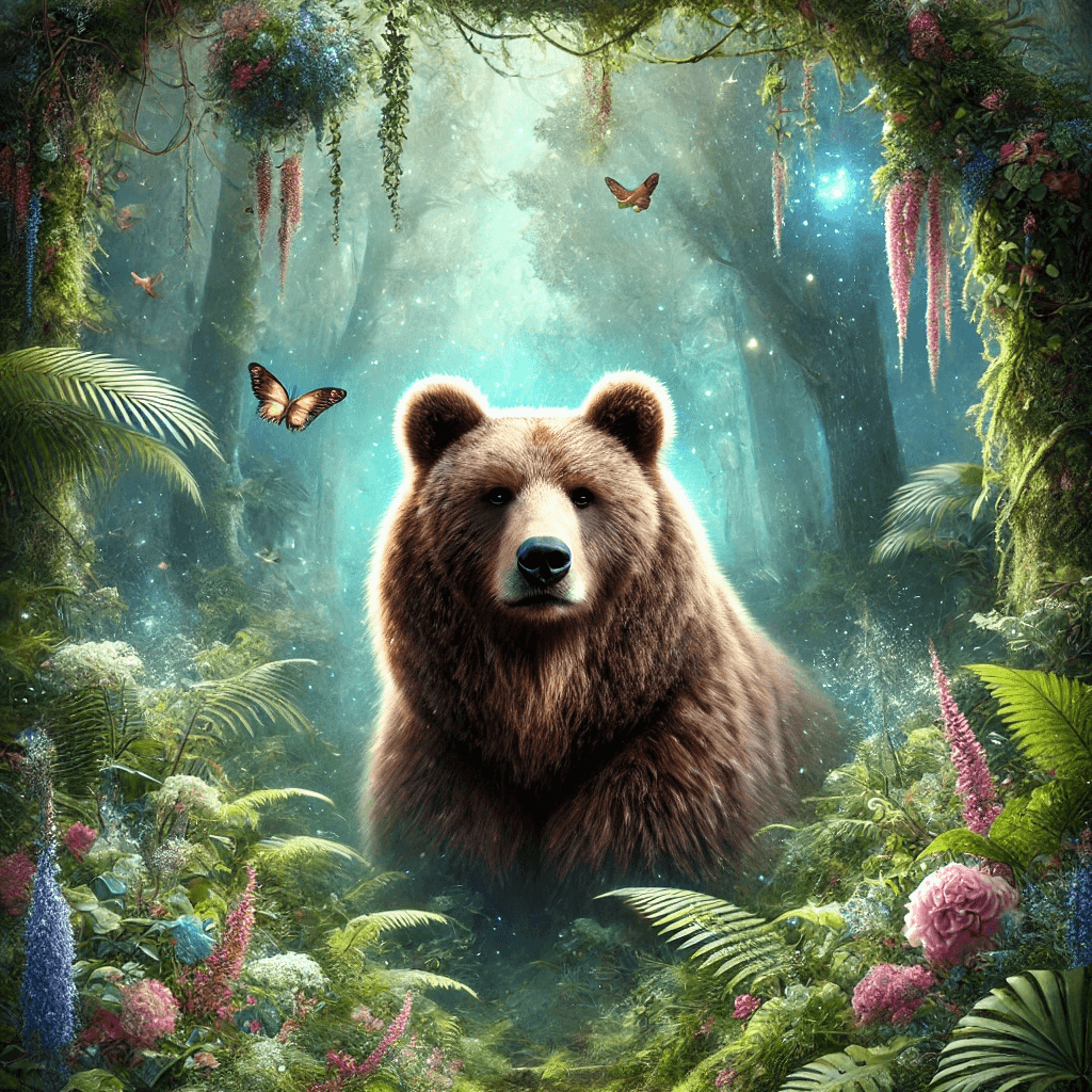 Bear in a magical forest